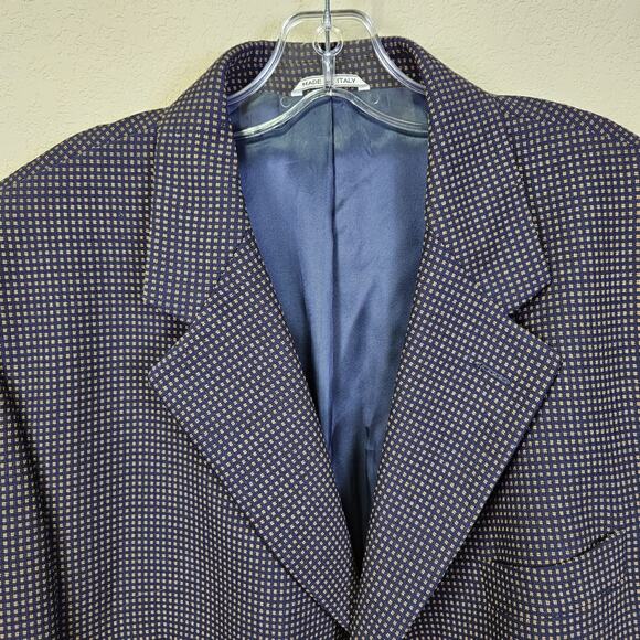 VTG Zanieri Lanificio Cessilstrona Wool Sport Coat Mens 38L Houndstooth Blazer - Picture 2 of 16